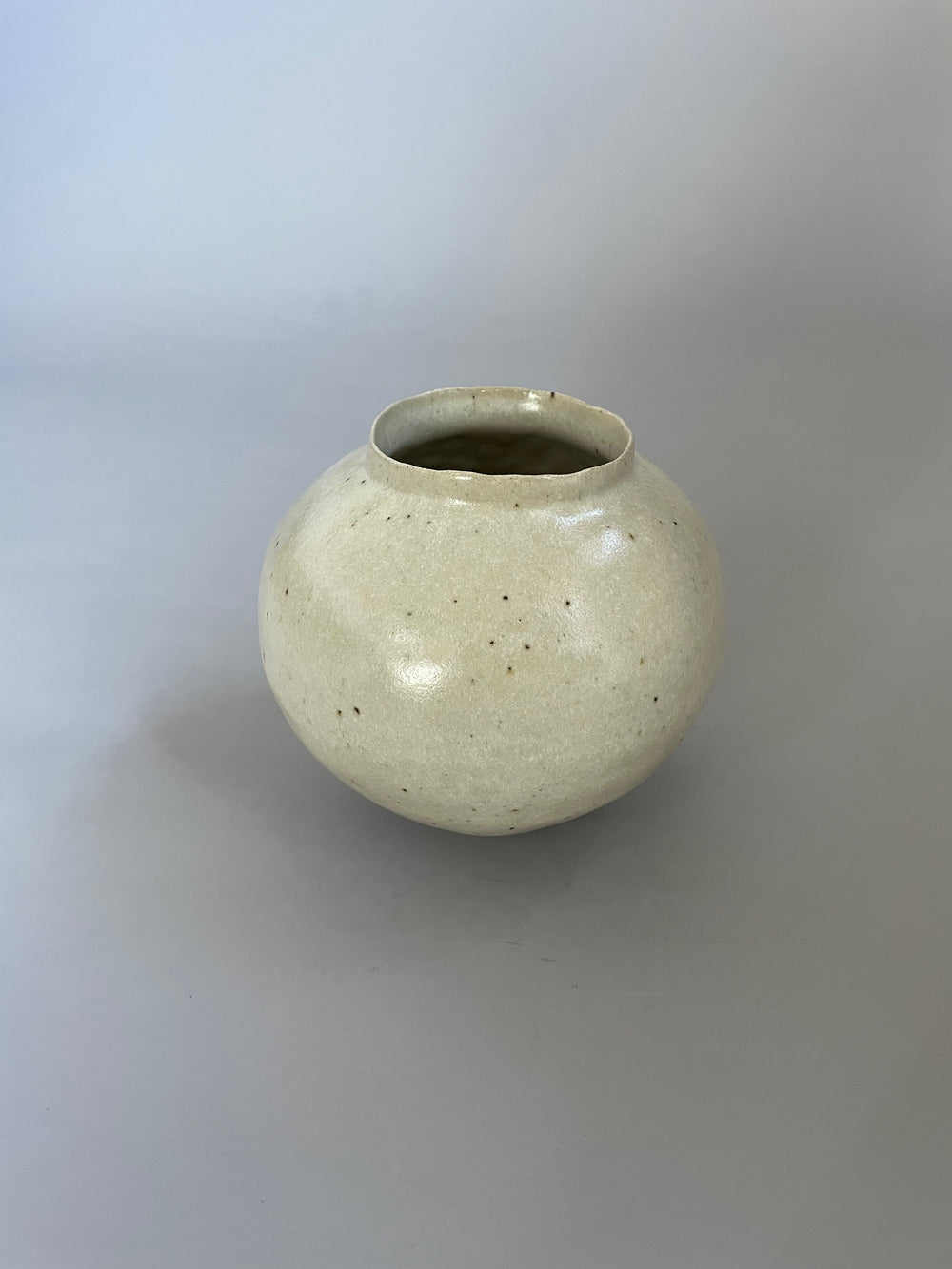 Close-up of a one-of-a-kind vase by Tor Harrison, highlighting subtle variations in the glaze.