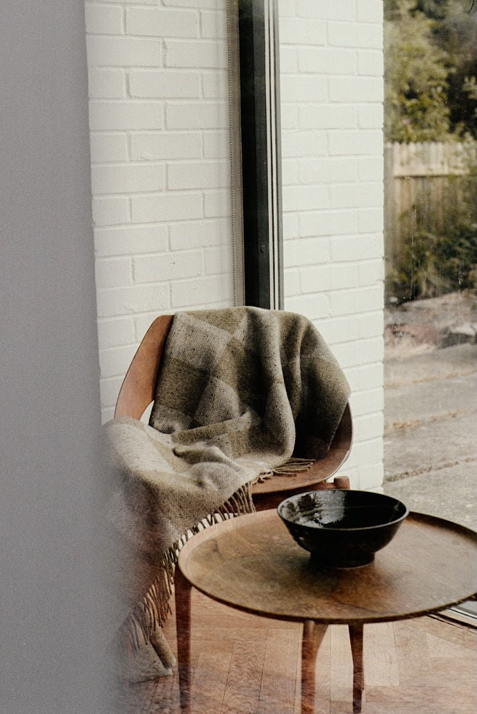 Grid Edition Tweed Blanket Sage & Pumice