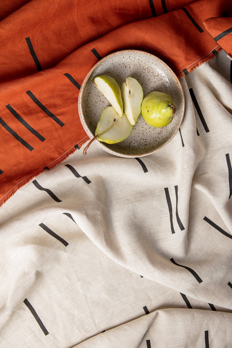 Beautiful heavy linen throws screen printed in a limited edition print by Situ Studio.