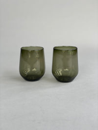 Glass Tumbler Pair Situ Green