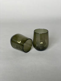 Glass Tumbler Pair Situ Green