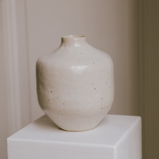 Large Hand Built Vessel Soft White