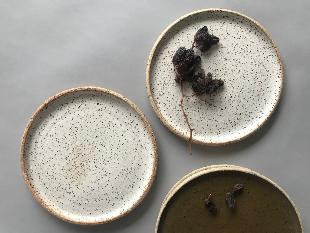 Beautiful textural white handmade ceramic plates by Kirsten Dryburgh exclusively for Situ Studio. 