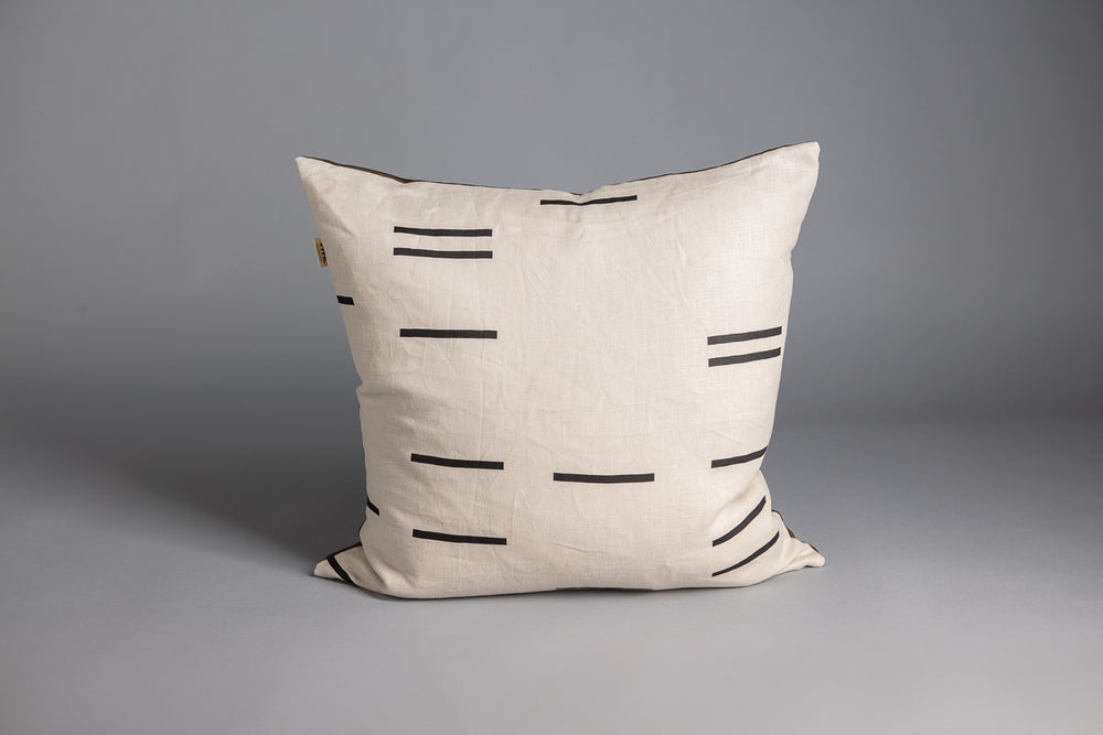 Square Cushion Modern Geometry Bone & Olive